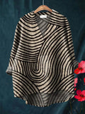 New Brown Stripe Print Women's Top and Dress