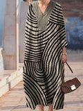New Brown Stripe Print Women's Top and Dress