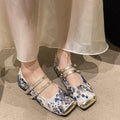 Temperament Printed Elegant Double Buckle Soft Sole Shoes