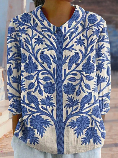New Blue Forest Print Women's Top and Dress