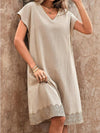 Comfort Hem Embroidered Lace Cotton Dress