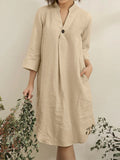 New Fashion Simple Three-quarter Sleeve Dress