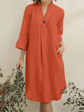 New Fashion Simple Three-quarter Sleeve Dress