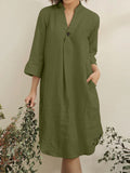 New Fashion Simple Three-quarter Sleeve Dress